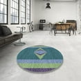 thumbnail image 4 of Ahgly Company Machine Washable Indoor Rectangle Transitional Blue Jay Blue Area Rugs, 8' x 10', 4 of 7