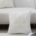 thumbnail image 1 of 2pcs Faux Fur Pillow Covers Luxury Super Soft Plush Fleece Throw Pillowcase, Textured Knitted Cushion Cover Decorative Pillowcases For Sofa Couch Bed, 1 of 4