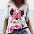 thumbnail image 5 of Camiseta holgada con estampado de dibujos animados de Disney Mickey Mouse para mujer, camisetas de verano de manga corta con cuello en V, camisetas kawaii, ropa femenina, 5 of 5