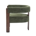 thumbnail image 4 of Fauteuil d'appoint Noble House moderne en velours, vert olive, 4 of 9