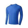 thumbnail image 4 of Avirosel Men's Lightweight Quick Dry Mesh Shirts Casual Long Sleeve Workout Athletic Tops for Gym Running Blue, 4 of 9