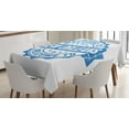 thumbnail image 1 of New Orleans Tablecloth, Welcome the New Orleans Stamp Design with Grunge Effect Vintage Monochrome, Rectangular Table Cover for Dining Room Kitchen, 60 X 84 Inches, Blue White, by Ambesonne, 1 of 3