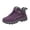 Dark Purple, variant on Women's Winter Hiking Ankle Boots, Waterproof Non-Slip Fleece Lined Lace Up Velcro Strap Snow Walking Sneakers, Round Toe Outdoor Warm Short Boots for Ski Daily Commute Dark Purple 36