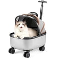 thumbnail image 2 of Lekereise Cat Carrier with Wheels (Black), 180° Wide Open Rolling Cat Carrier for Outdoor Adventures, Silent Wheels & Hard Bottom for Park/Camping, Portable Pet Travel Carrier for Cats Up to 15 lbs, 2 of 7
