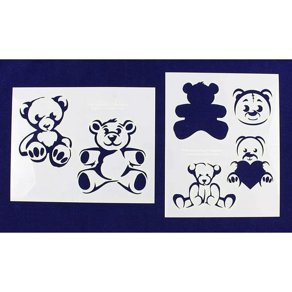 Teddy Bear -2 Piece Stencil Set 14 Mil 8" X 10" Painting /Crafts/ Templates