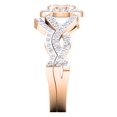 thumbnail image 4 of 0.78 Carat (Ctw) 14K Rose Gold Round Diamond Ladies Swirl Split Shank Cluster Engagement Ring With Matching Band Set 3/4, 4 of 4