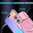 thumbnail image 3 of Allytechgroup Magnetic For iPhone 16 Plus Case with Ring, [1x Screen Protector] [Slide Camera Cover] Military Grade Drop Protection Back Cover For iPhone 16 Plus, Pink, 3 of 10