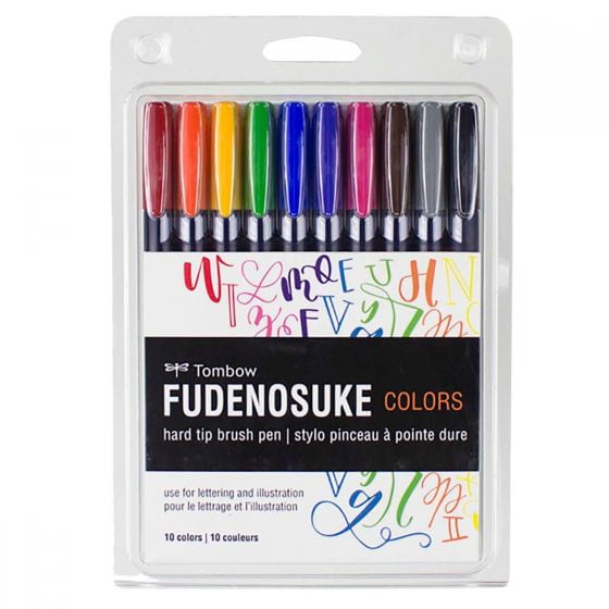Tombow 56429 Fudenosuke Colors Brush Pens, 10-Pack