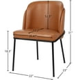 thumbnail image 3 of Meridian Furniture Jagger Cognac Vegan Leather Dining Chair (Set of 2), 3 of 8