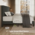 thumbnail image 5 of Virans Full Size Bed Frame, Upholstered Linen Platform Bed frame with Fabric Headboard,Solid Wood Slats Support,Noise Free,No Box Spring,Easy Assembly,Dark Gray, 5 of 9