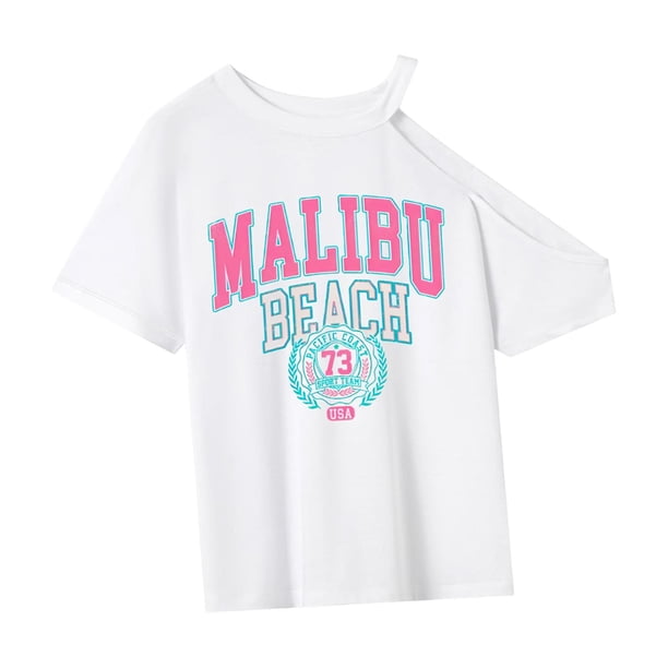 Camiseta de mujer casual streetwear moda suave traje de mujer cuello redondo camiseta básica M