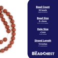 thumbnail image 4 of The Bead Chest Round Red Jasper Beads (8mm): Organic Gemstone Round Spherical Energy Stone Healing Power Crystal for Jewelry Bracelet Mala Necklace Making, 4 of 4