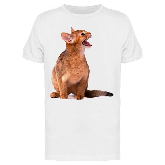 Growling Abyssinian Kitten T-Shirt Men -Image by Shutterstock, Male Medium