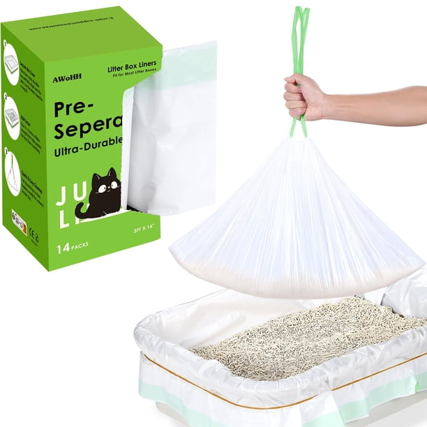 Revestimientos para Caja de Arena para Gatos AWoHH Paquete de 14 Unidades Jumbo 91x41 cm