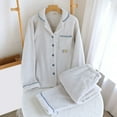 thumbnail image 2 of Womens Flannel Pajama Set, Soft Long Sleeve Pajamas & Long Pants with Pockets, Warm Button-up Sleepwear Lounge Pjs M-XL, 2 of 4