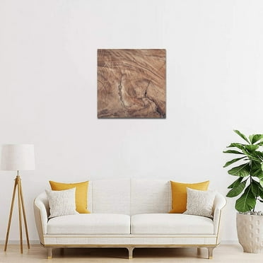 Set of 4 Rustic Tree Stump Oil Paintings 16x16 Inch Hand-Painted Canvas Wall Art for Living Room Bedroom Decor with Earthy Tones and Modern Style, Ready to Hang, Perfect for Home or Office Space