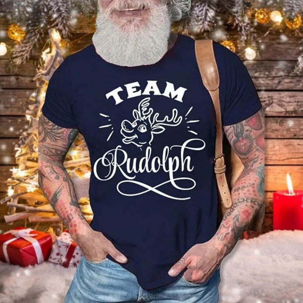 Camisetas Vintage para hombre, trajes navideños, ropa con gráfico de Papá Noel, ropa informal estilo Hip Hop con cuello redondo Extra grande para hombre, camisetas 2023