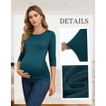 thumbnail image 4 of Women's 3/4 Sleeve Maternity Tops Shirts Ruched Maternity Clothes, 4 of 7