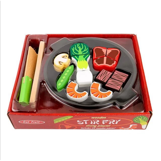 Children Wooden Puzzle Magnetic Vegetables Fruit Kitchen Simulation Play House Toy Cecilia Colorful Mini Toy Model Birthday Gift