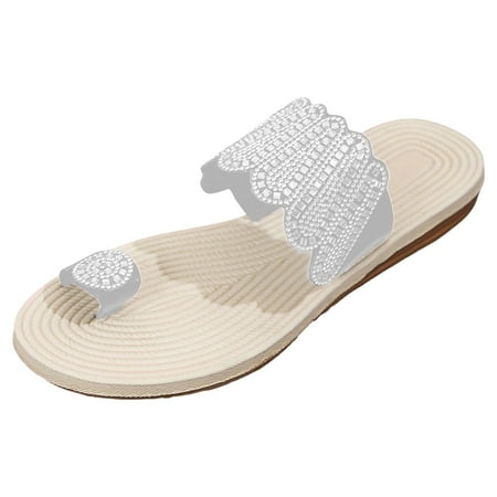 

Ladies Casual Sandals With Diamonds Flat Comfortable Sandals And Slippers Womens Sandals