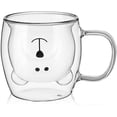 thumbnail image 1 of Nuevo, adecuado Taza de té de oso lindo Taza de café con leche de doble vidrio con asa Taza de cerveza espresso aislada Regalo de cumpleaños lindo para damas San Valentín para homb, 1 of 4