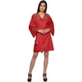 thumbnail image 2 of Moomaya Solid Bridesmaid Robe Plus Size Short Robes For Women Cotton With Lace, 2 of 6