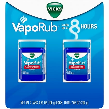 Vicks VapoRub Cough Suppressant Topical Analgesic Ointment Twin Pack (7.06 (Best Way To Use Vicks Vaporub)