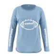 thumbnail image 3 of snowsong Chandail en Molleton pour Femmes, Hauts de Sortie, Mode Décontractée, Imprimé Rugby, Col Rond, Manches Longues, T-Shirt à Capuche, Hauts pour Femmes, Automne 2023, Bleu m, 3 of 3