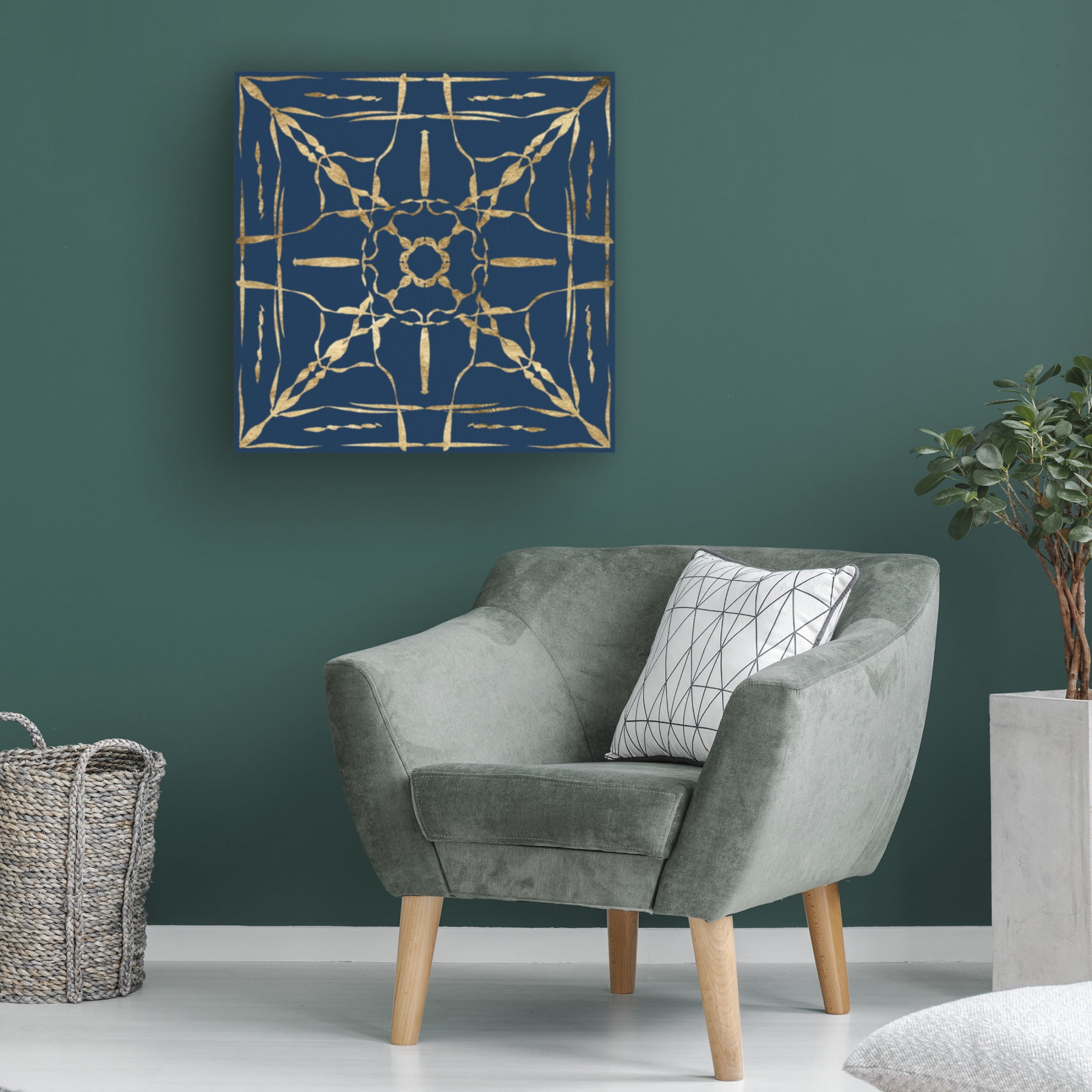 Trademark Fine Art Alonzo Saunders Motif on Blue IV Canvas Wall Art