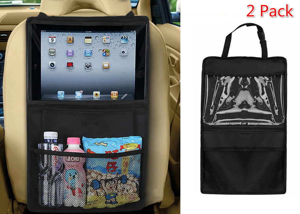 Car Seat Organiser Multi-Pocket Travel Storage With Touch Screen iPad Holder