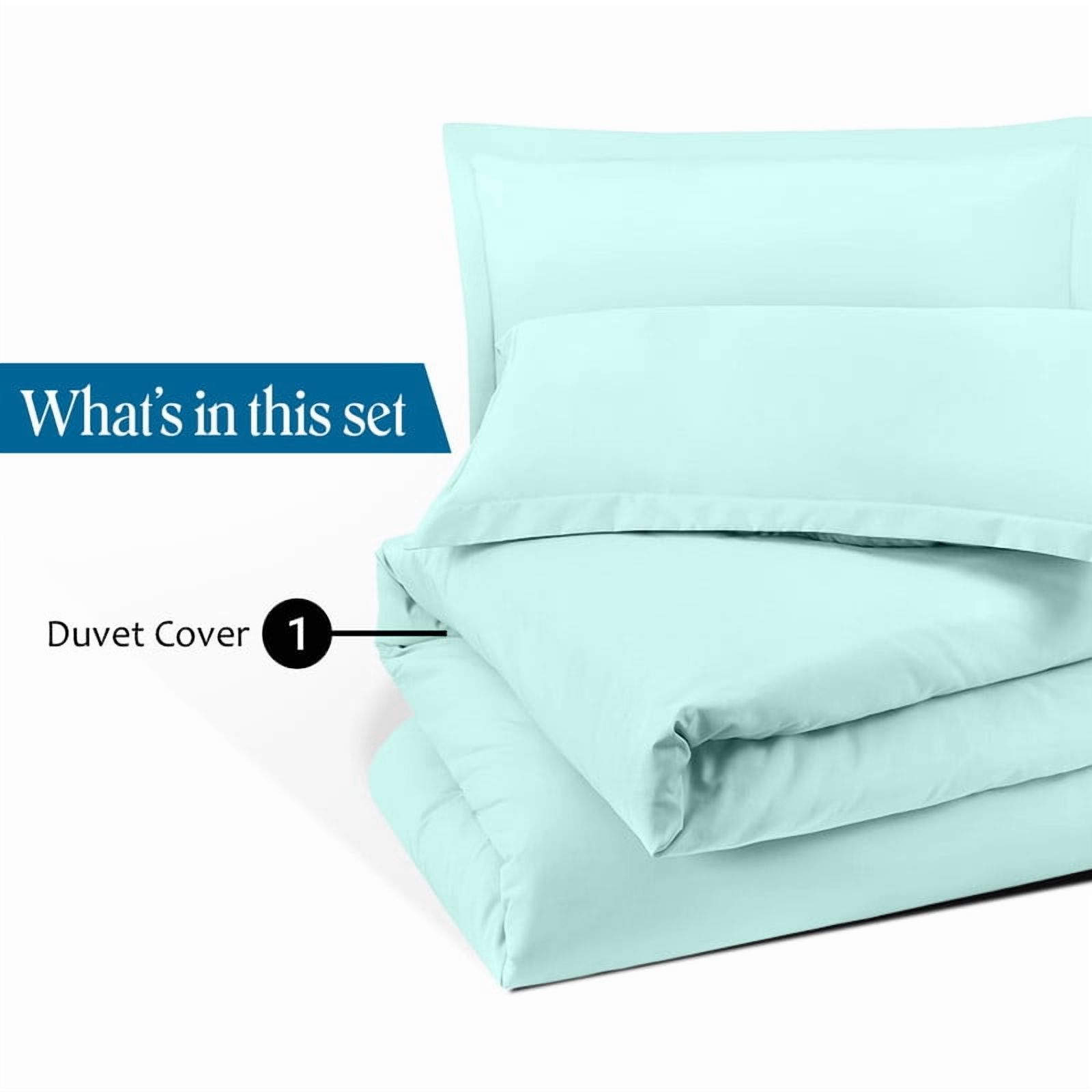 600 Thread Count 100% Egyptian Cotton 1 Piece Duvet Cover with Zipper Closure & Corner Queen/Full 1 Pc Duvet Cover Color Aqua Blue Solid