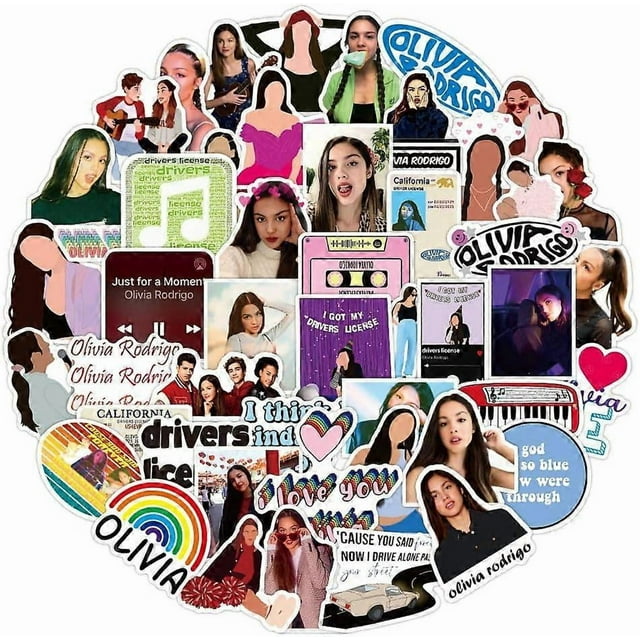 Sexy Music Singer Olivia Stickers,50PCS Rodrigo Decals, Waterproof Vinyl Stickers for Water Bottles, Laptop,Music Fans,Skateboard,Guitar