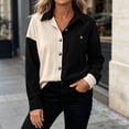 thumbnail image 6 of PFRNLFNo Boundaries Womens Corduroy Button Down Shirts Fall Loose Casual Long Sleeve Tops, 6 of 8