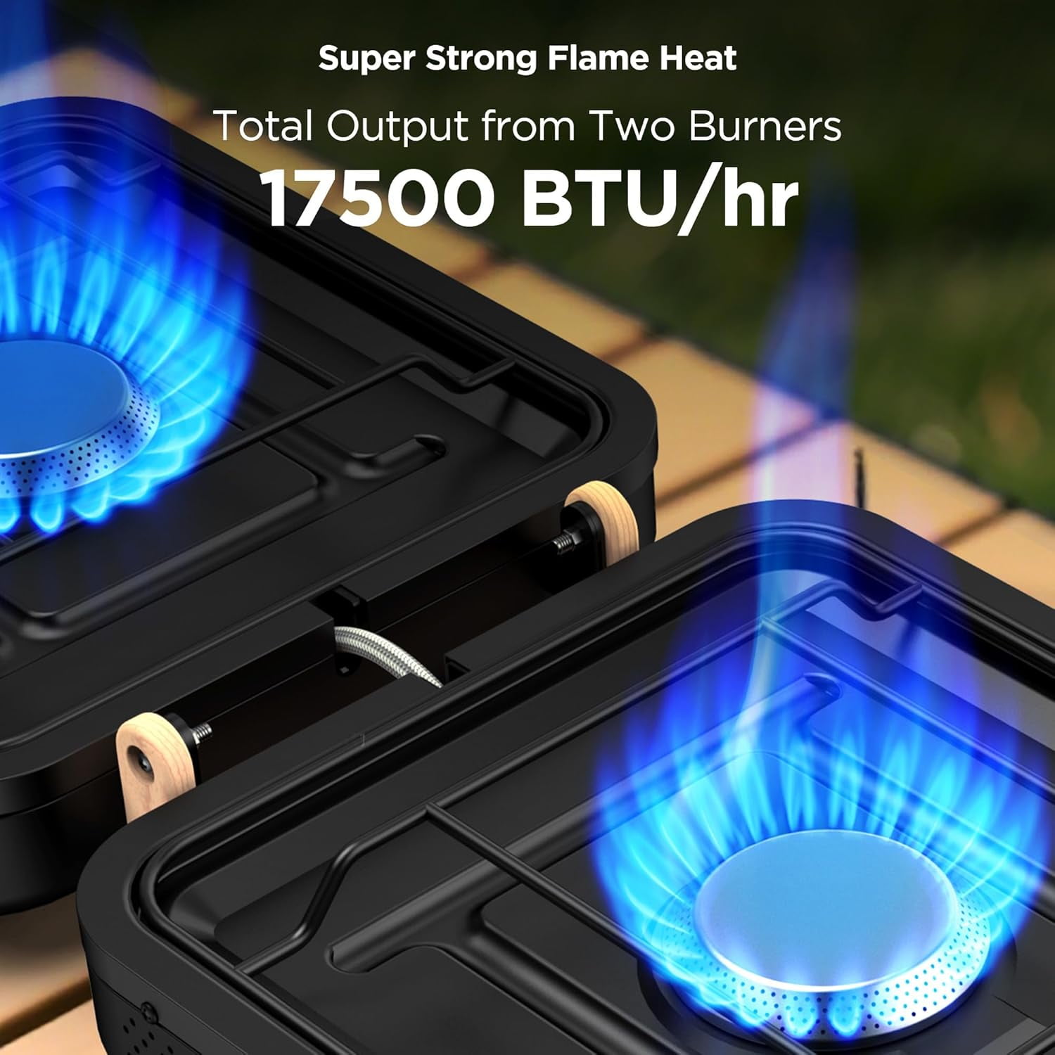 Propane Gas Stove, 17500 BTU, 2 Burner Folding Portable Camping Stove with Carrying Bag, Built to Last, Camp Stove for Camping, Car Travel, Yard Parties, Outdoor Cooking, Backpacking Grill Propane