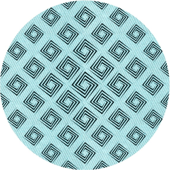 Ahgly Company Machine Washable Indoor Round Transitional Deep-Sea Green Area Rugs, 5' Round