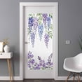 thumbnail image 2 of Purple Weeping Flowers Window Privacy Film, Spring Floral Elegant Pastoral Static Cling UV Sun Blocking Heat Control Window Tint Day and Night, Non-Adhesive One Way Privacy Cover 35.4''x78.7'', 2 of 7