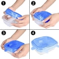 thumbnail image 3 of 6Pcs Reusable Silicone Stretch Lids Wrap Bowl Seal Cover Kitchen Food Storage, 3 of 9