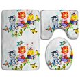 thumbnail image 1 of JSDART Spoonflower Kitties 3 Piece Bathroom Rugs Set Bath Rug Contour Mat and Toilet Lid Cover, 1 of 2