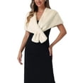 thumbnail image 1 of CHAL DE PIEL SINTÉTICA PARA MUJERES INSPIRADO EN CHIC, ENVOLTORIO DE BODA DE LOS AÑOS 1920, TAMAÑO XS, BEIGE, 1 of 6