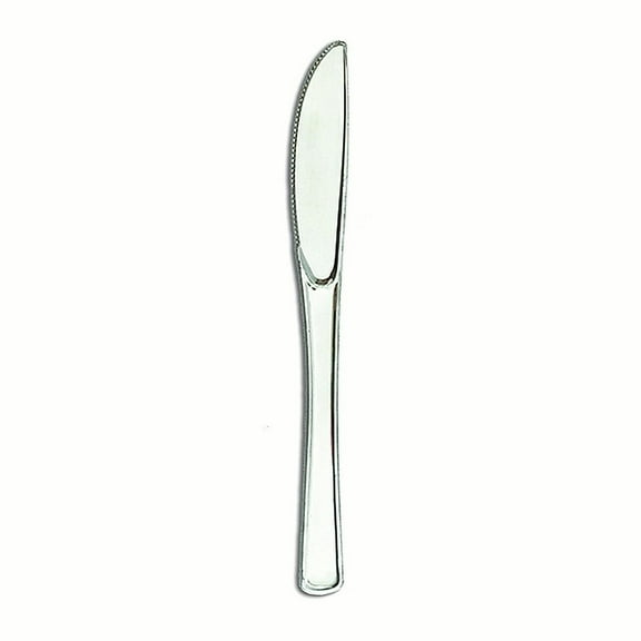 1 - Party Essentials Silver Plastic Knives - 600 Ct.
