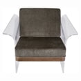 thumbnail image 6 of Float Contemporary Chair in White Mohair Fabric accented by Walnut Wood and Clear Acrylic by LumiSource, 6 of 7