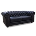 thumbnail image 3 of Love Seat 100% de Piel Genuina ConfortoPiel  Chesterfield Negro, 3 of 4