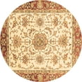 thumbnail image 1 of Ahgly Company Indoor Round Abstract Brown Modern Area Rugs, 3' Round, 1 of 4