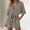 Gray, variant on Summer Jumpers for Women Short Sleeve Lapel Spring Romper Striped Print Button Down Regular Fit Women Overalls for Daily and Commute S-2XL