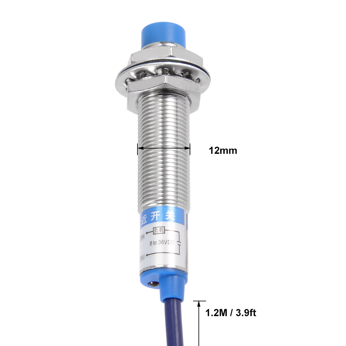 Inductive Proximity Switch Sensor 4mm 2-Wires NC DC6-36V Dia 12mm LJ12A3-4-Z/DX 