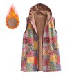 thumbnail image 1 of Quilted Vest Women's Hooded Drawstring Puffer Sleeveless Jacket Warm Fleece Lining Casual Winter Layer, 1 of 8
