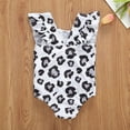 thumbnail image 5 of Styles I Love Baby Toddler Girls Leopard Ruffled One-Piece Swimsuit White Bathing Suit Beach Swimwear (18-24 Months, Grey Leopard), 5 of 5