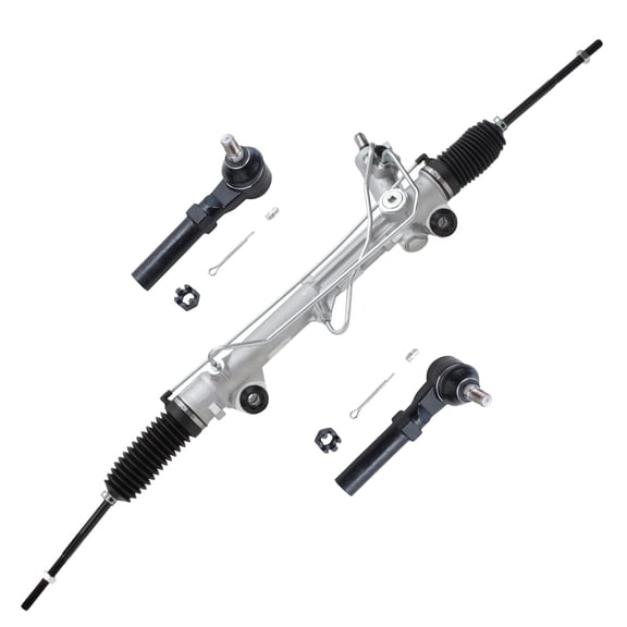 Detroit Axle - 3pc Rack and Pinion Kit for 1994-2004 Ford Mustang, 1 Power Steering Rack and Pinion Assembly 2 Outer Tie Rod Ends 1995 1996 1997 1998 1999 2000 2001 2002 2003 Replacement