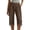 Brown -BP16, variant on Linen Capri Pants for Women Cotton Linen Casual Summer 2026 Cute Petite Elastic Waist Cropped Trouser Black L