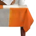 thumbnail image 4 of Burnt Orange Beige Table Cloth Waterproof Tablecloths, Abstract Modern Oil Painting Geometric Tablecloth Dining Table Cover for Kitchen Party Tabletop Outdoor, Rectangle Tablecloth 60x102 Inch, 4 of 9